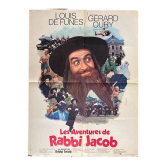 Original cinema poster "The Adventures of Rabbi Jacob" Louis de Funes 60x80cm 1973