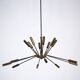 Rare Stilnovo 16-Arm Brass Sputnik Chandelier – 92 cm Diameter – Italy, 195