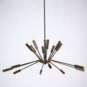 Rare Stilnovo 16-Arm Brass Sputnik Chandelier – 92 cm Diameter – Italy, 195