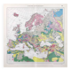 Carte ancienne Europe 43x43cm de 1950