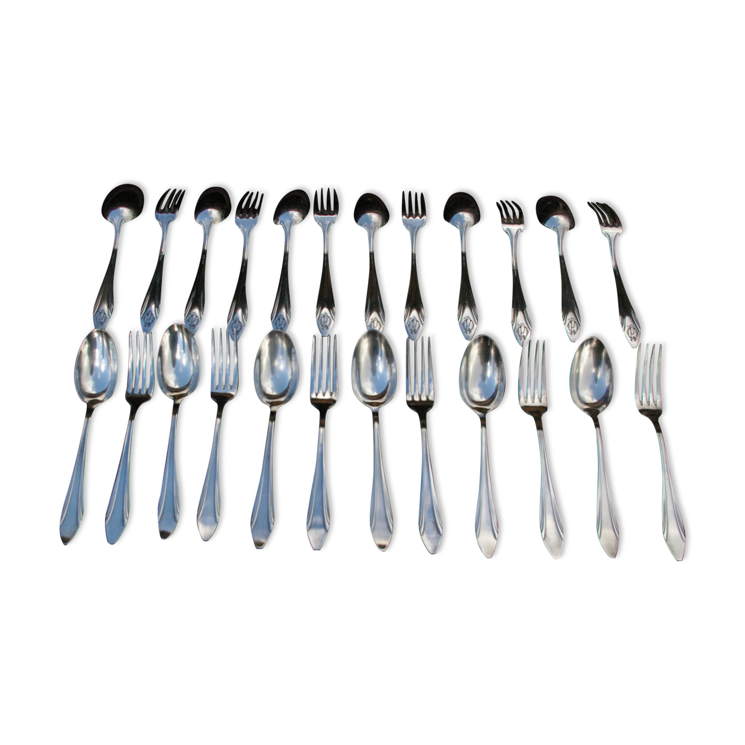 Ménagère entremet 24 pieces art deco goldsmith deetjen - forks/spoons