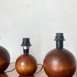 3 wooden ball lamp bases.