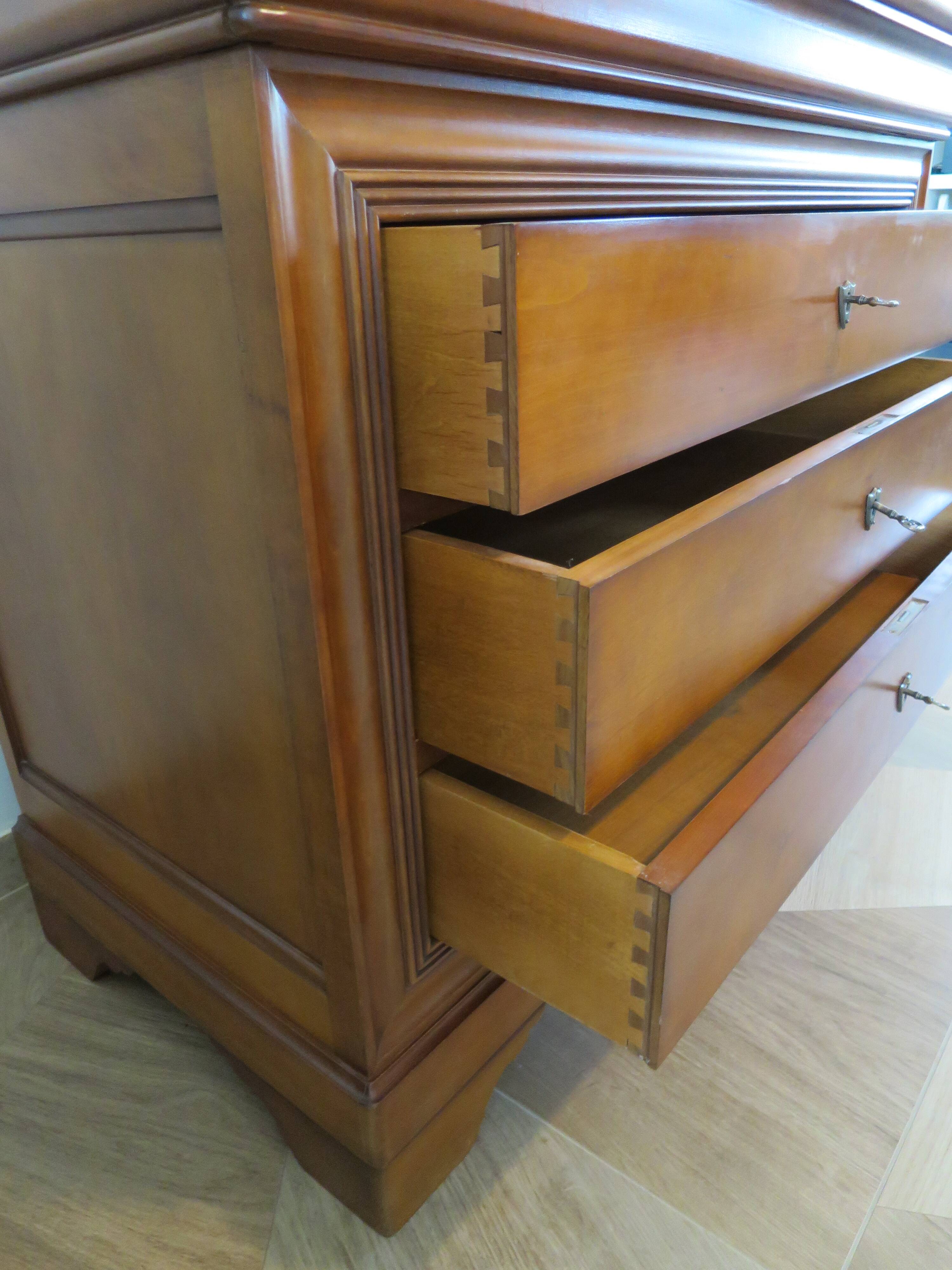 Louis Philippe style cherry wood chest of drawers