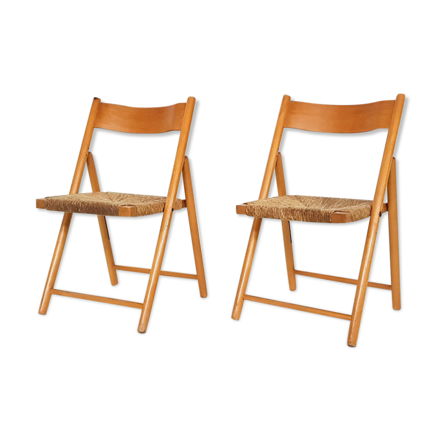 Ensemble de 2 chaises pliantes en hêtre