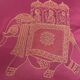 Set of 4 embroidered cushions with golden pink fuchsia elephant – 42x42 cm – front and back