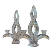 Bougeoirs cristal Vannes années 70 (X2)