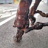 Side table old wood tree trunk vines