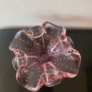Vintage pink empty pocket ashtray in Murano by Barovier and Toso