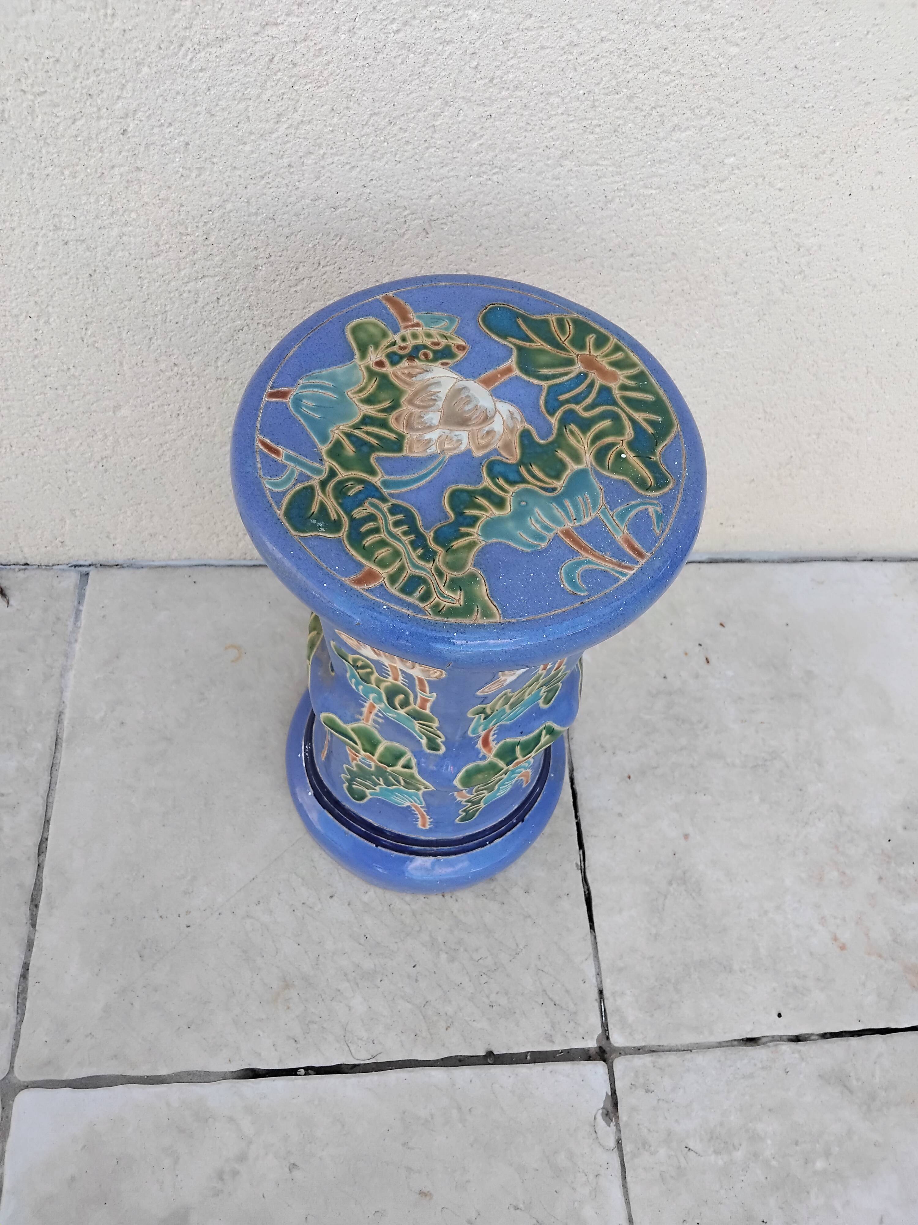Colonne, porte-plante en céramique, années 80