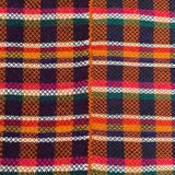 Handwoven vintage accent geometrical rug, colorful wool