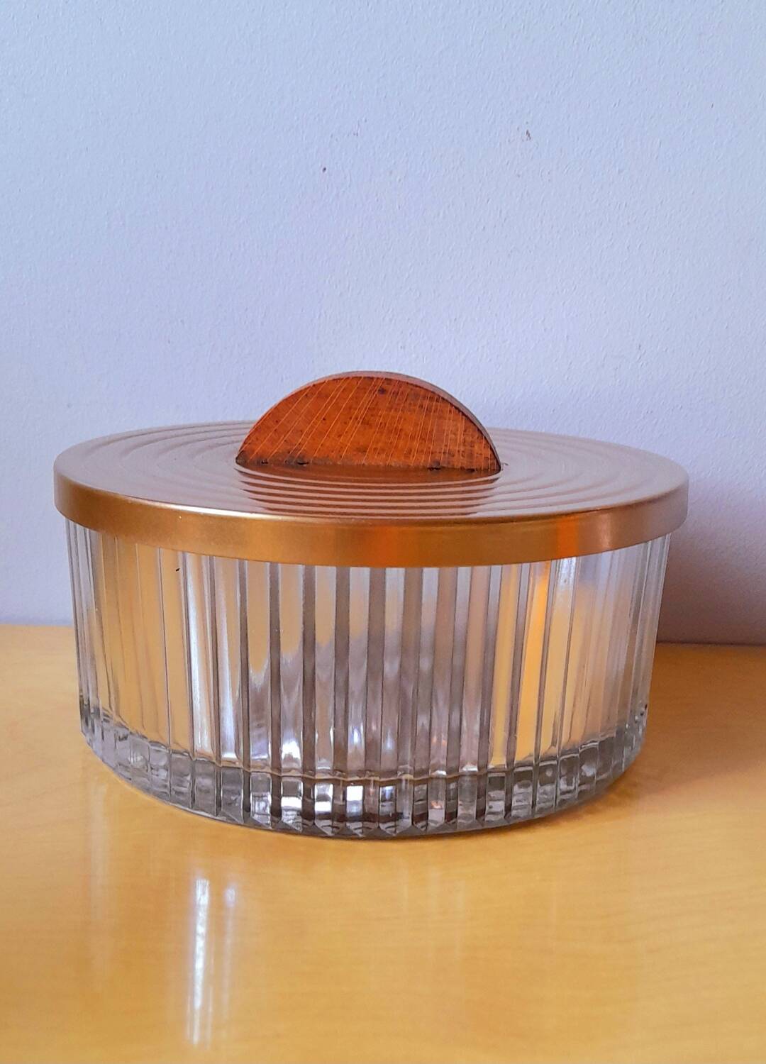 Round art deco glass box 1930