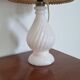 Lampe en verre et jute vintage