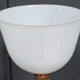 White Mazda opaline lamp on stand in wood and brass