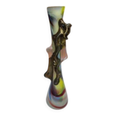 Vase in glass paste and bronze by F. Silviy