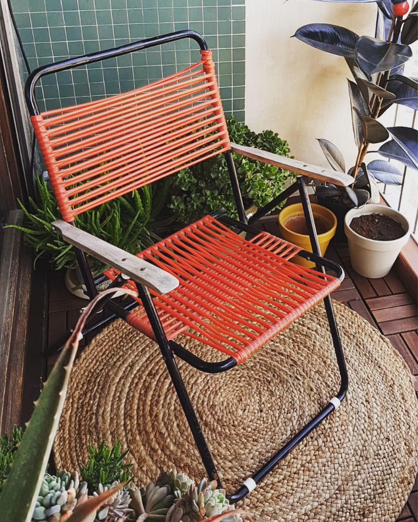 Pretty scoubidou folding armchair