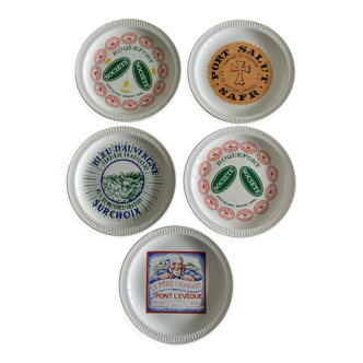 Lot de 5 assiettes vintages Fromages de France Saint Amand