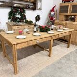 Antique solid oak craft table with drawers