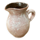 Antique white & pink ceramic pitcher 60s vintage