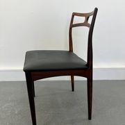Chaises d'appoint danoises modèle 94 en palissandre et cuir par J.Andersen pour Christian Linneberg, années 1960,