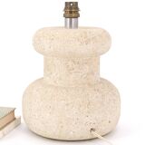 Stone column lamp, raffia lampshade, 1960s