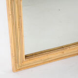Large "palm" mirror in rattan