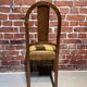 Set of a chair and an armchair in wood and yellow fabric