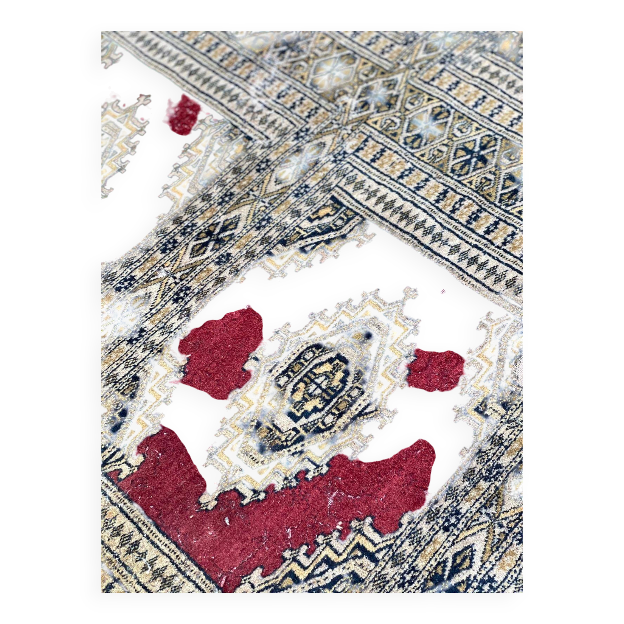 Persian oriental rug in burgundy red and gray wool 160x240cm