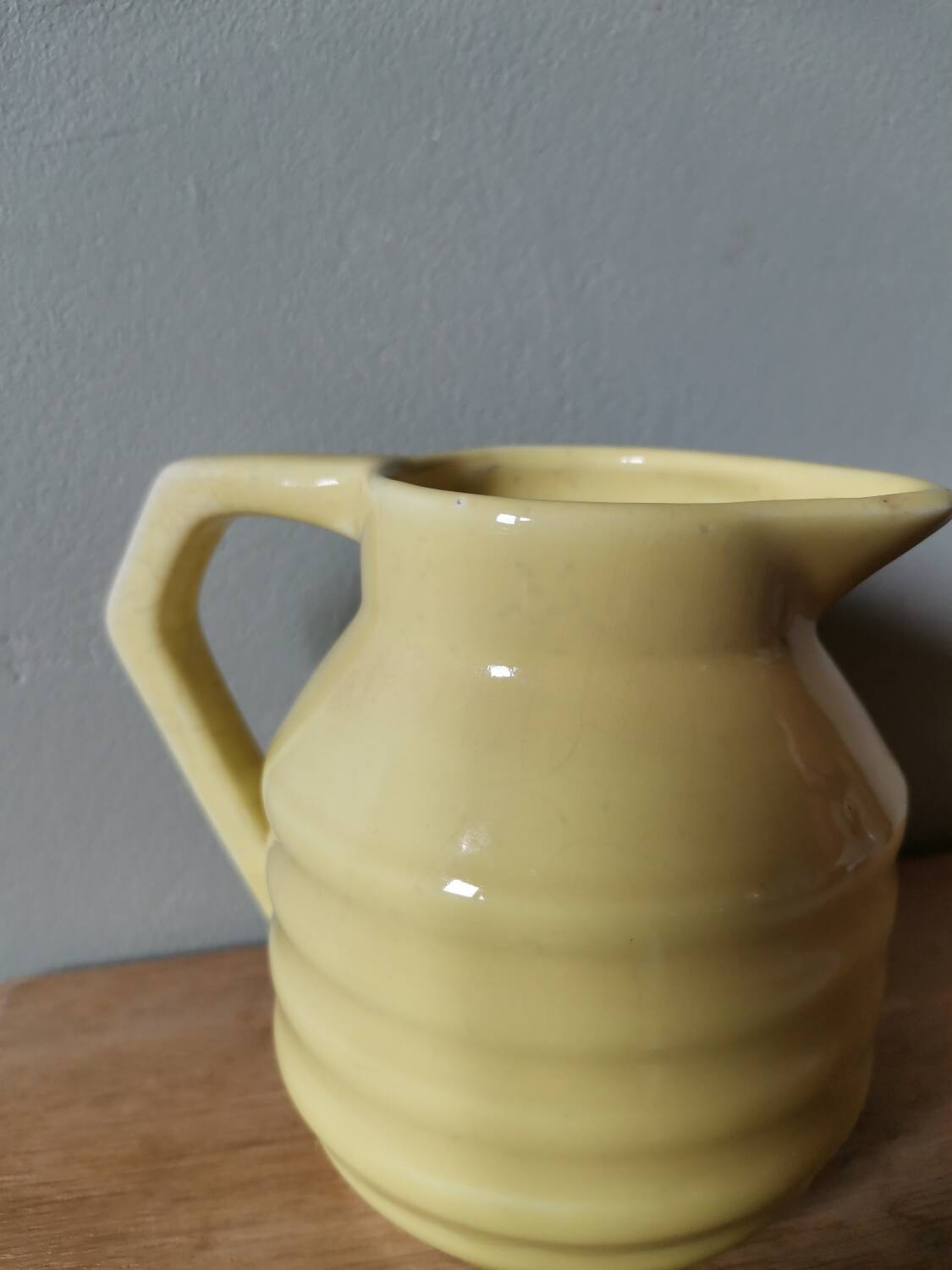 Vintage yellow milk jug pitcher carafe onnaing made in France