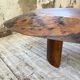 Table basse années 50 plateau bois exotique XXL