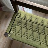 Walnut bench with khaki nylon braiding