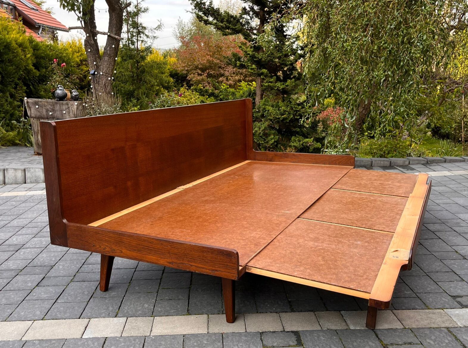 JITONA Sofa Renovated Buckle Fabric, Vintage Czech 1960s