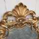 Large golden mirror baroque rocaille spirit, vintage 56x99cm