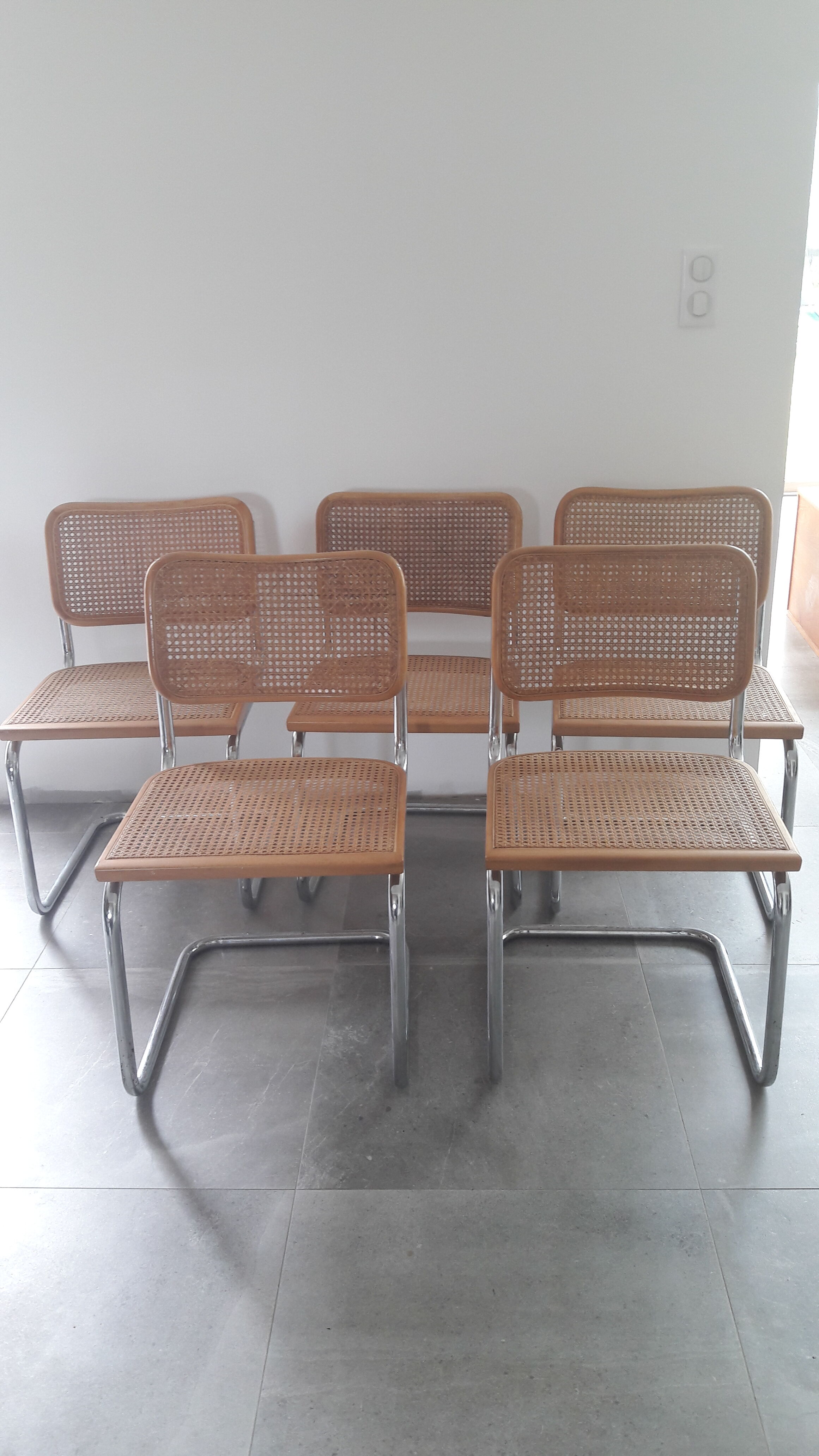 Set of 5 B32 Marcel Breuer cesca chairs