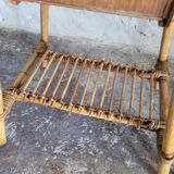 Pair of vintage rattan bedside tables