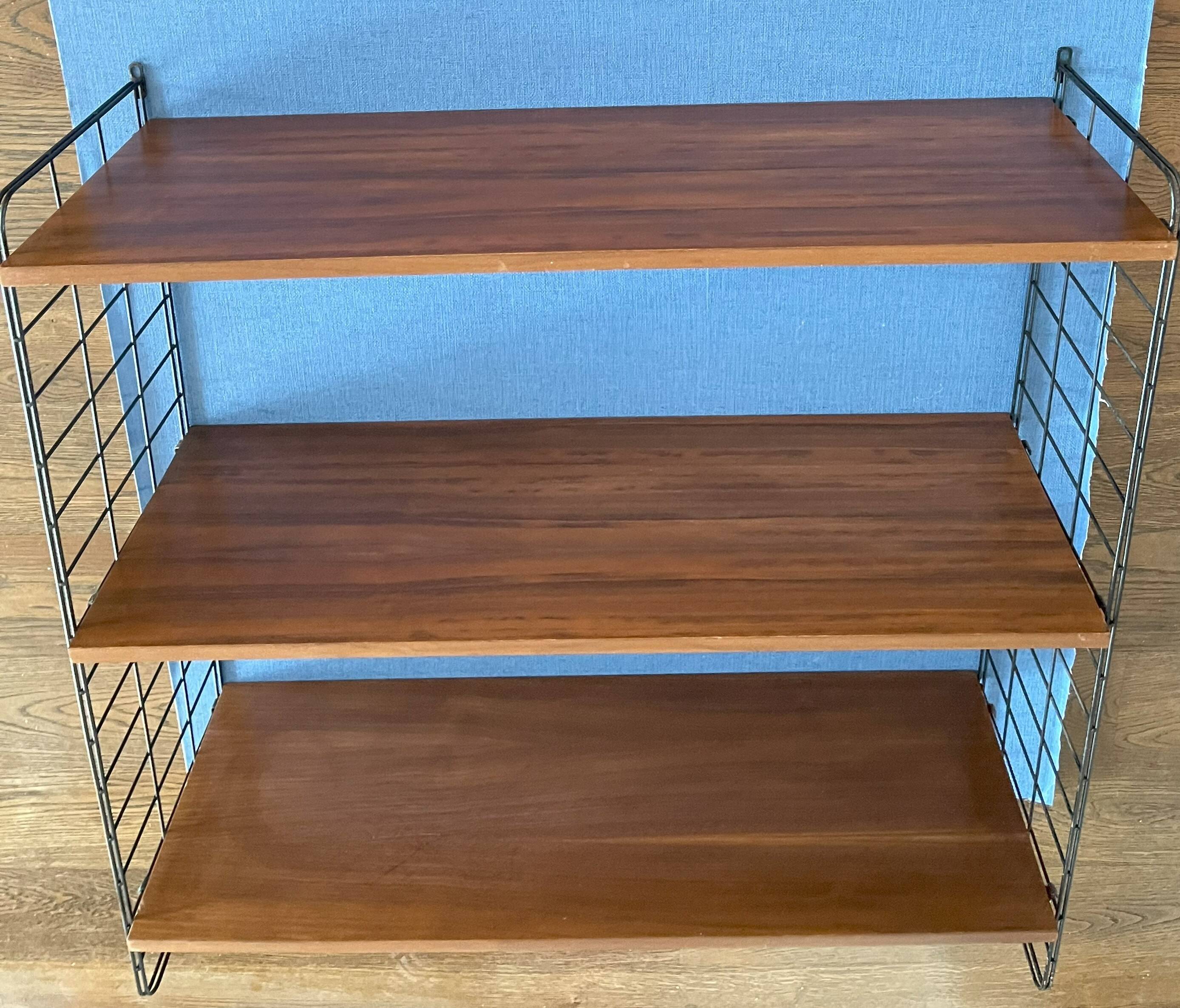 3 teak wall shelves, Nils Strinning