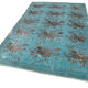 Handmade hi-low pile oriental 1980s 166 cm x 264 cm turquoise rug