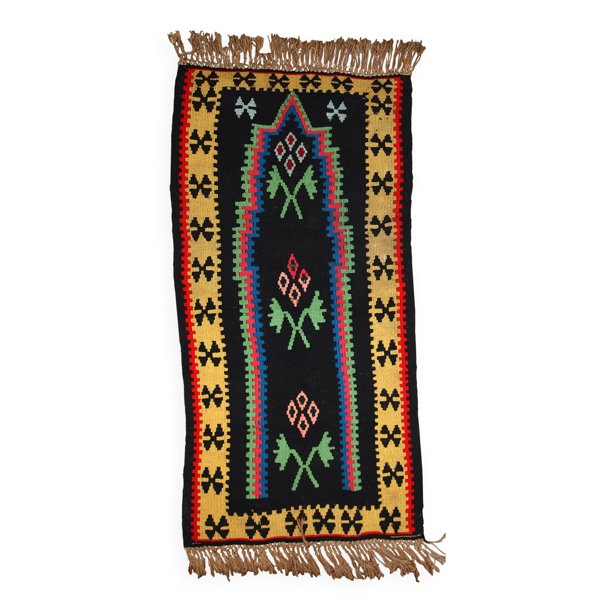 Tapis Kilim Anatolien Vintage Turc, Années 1970, Tissé à la Main