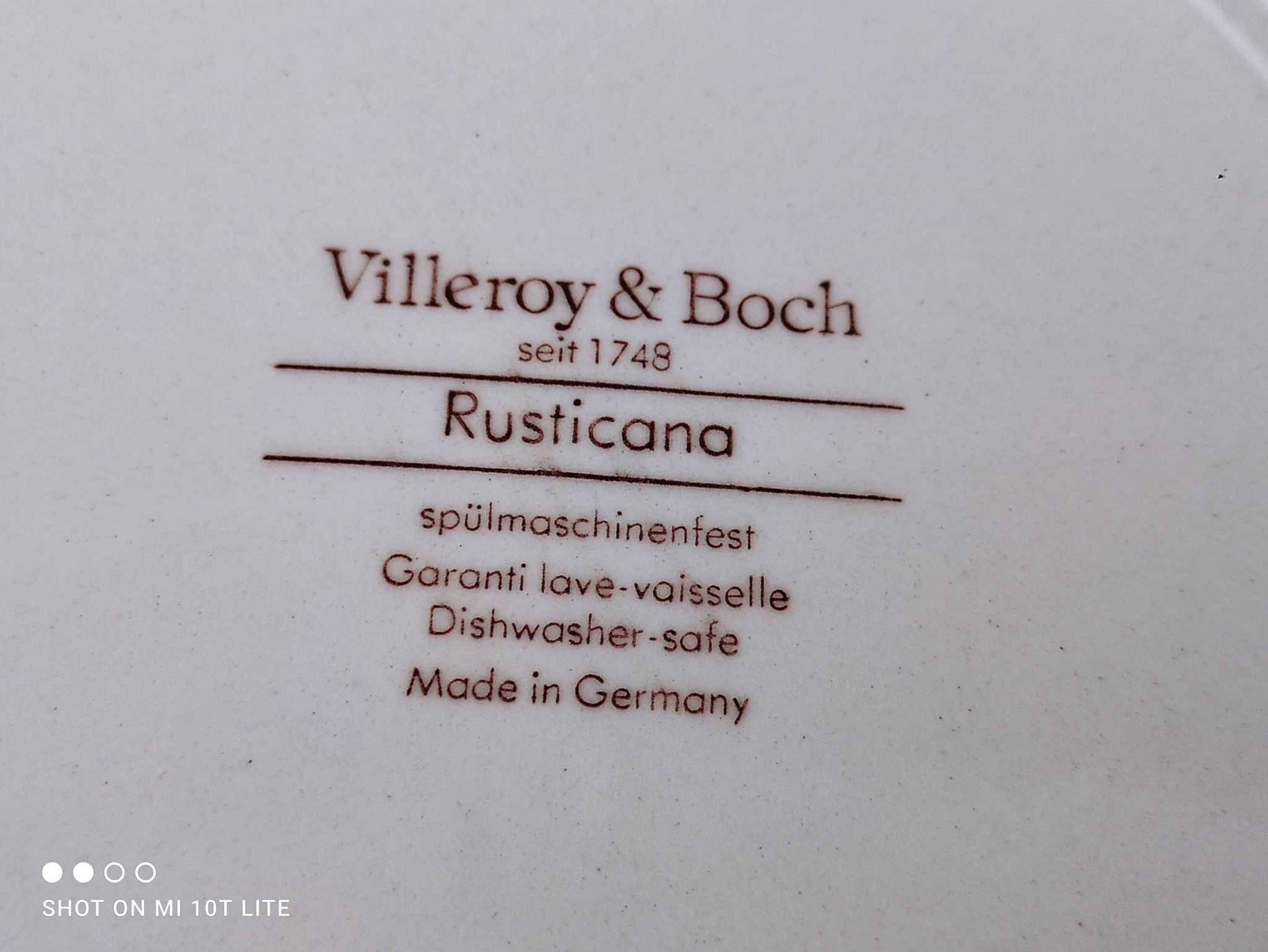 Set of 6 hollow plates in opaque porcelain Villeroy & Boch model Rusticana red English décor