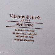 Set of 6 hollow plates in opaque porcelain Villeroy & Boch model Rusticana red English décor