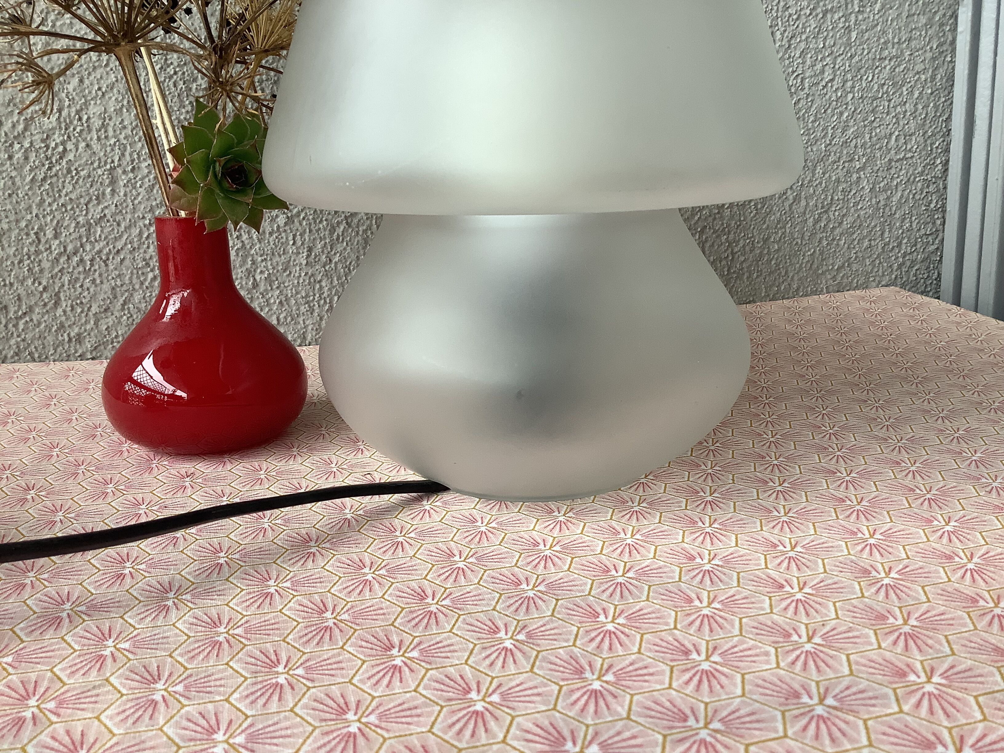 Lampe champignon en verre