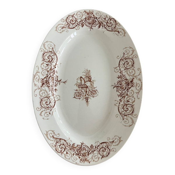 Plat ovale «&nbsp;Surcouf&nbsp;» terre de fer Luneville