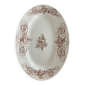 Plat ovale « Surcouf » terre de fer Luneville