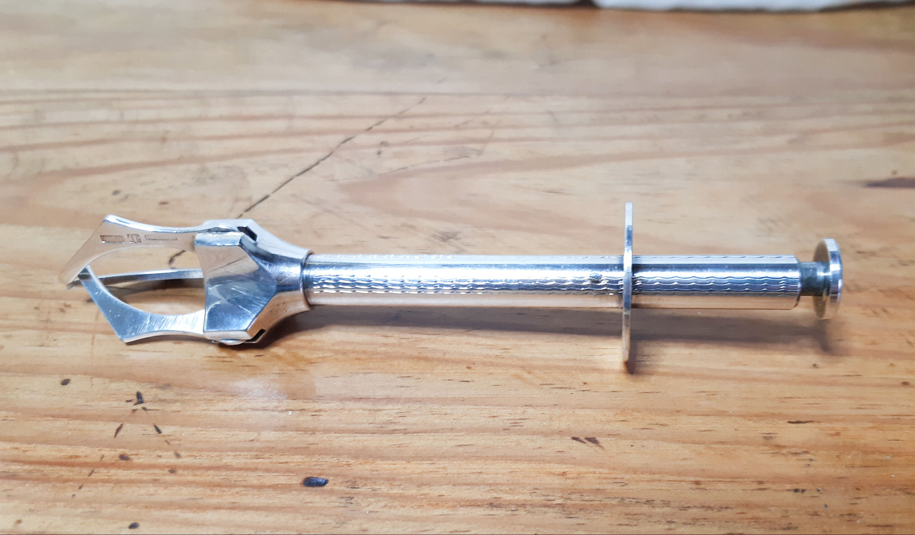 Christofle silver metal 3-claw sugar tongs , Gallia model