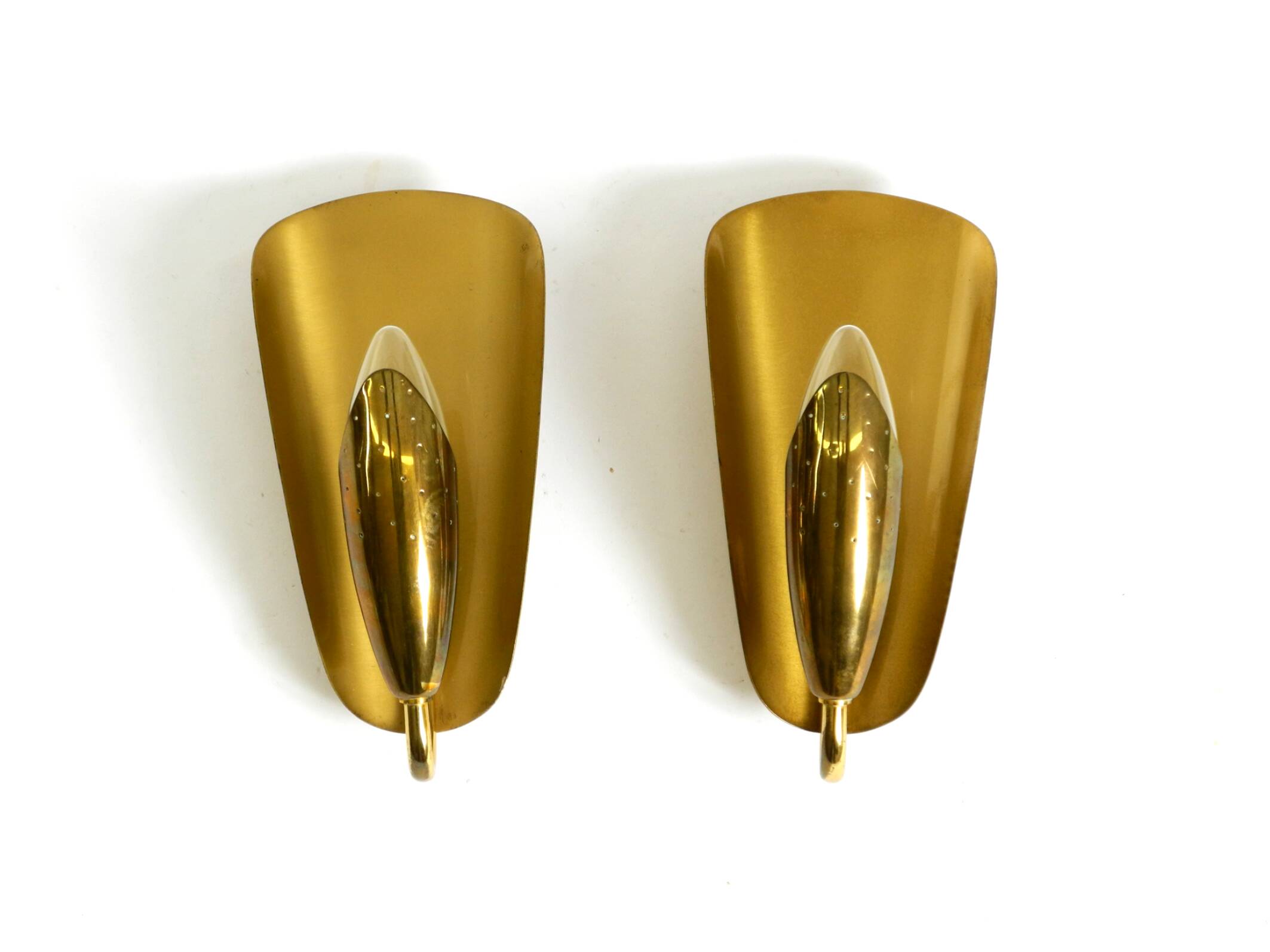 Two enchanting original Swedish Mid Century Modern brass wall lamps
