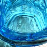 Pichet et 3 verres bleus Fidenza Vetraria Italy vintage années 1950