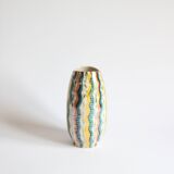 Colorful 1950s vase by Hubert Bequet, Belgium