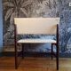 Scandinavian fabric and teak bench