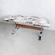 Table basse vintage en marbre et chrome 1970