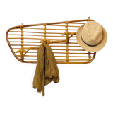 Rattan coat rack with 4 hooks, Italy, 1960s.
