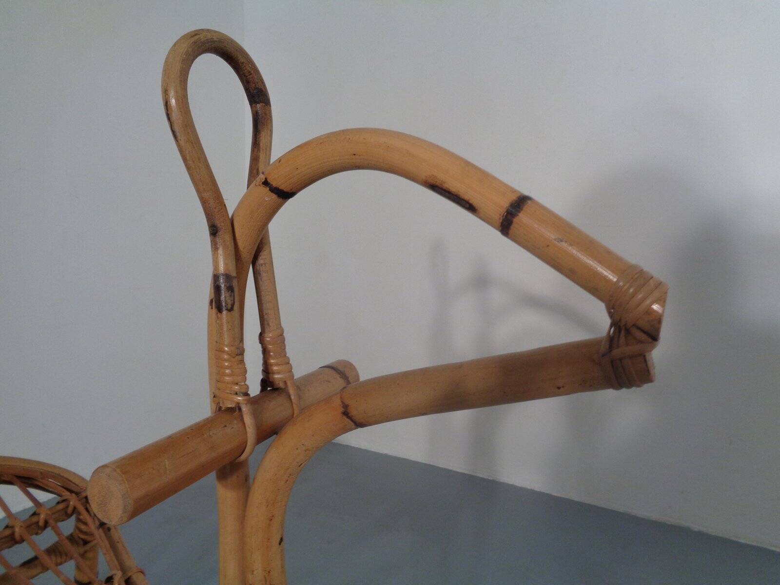 Large Bamboo Rocking Horse by Dirk van Sliedregt for Rohé Noordwolde, 1950s